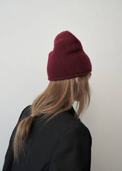 100% cashmere beanie — Burgundy 1