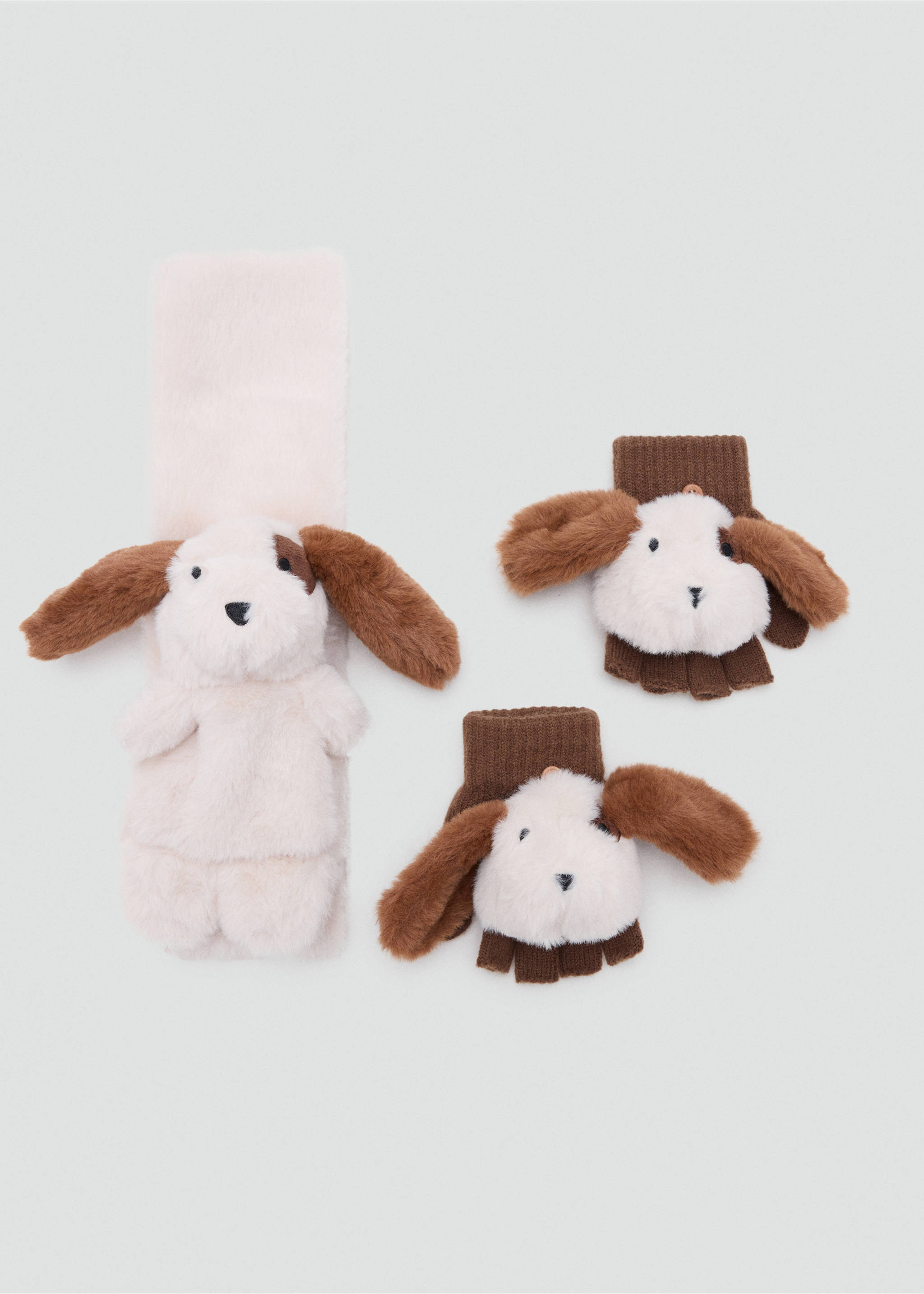 Puppy mittens - Details of the article 2, Sand. Ref: 37097116-00.