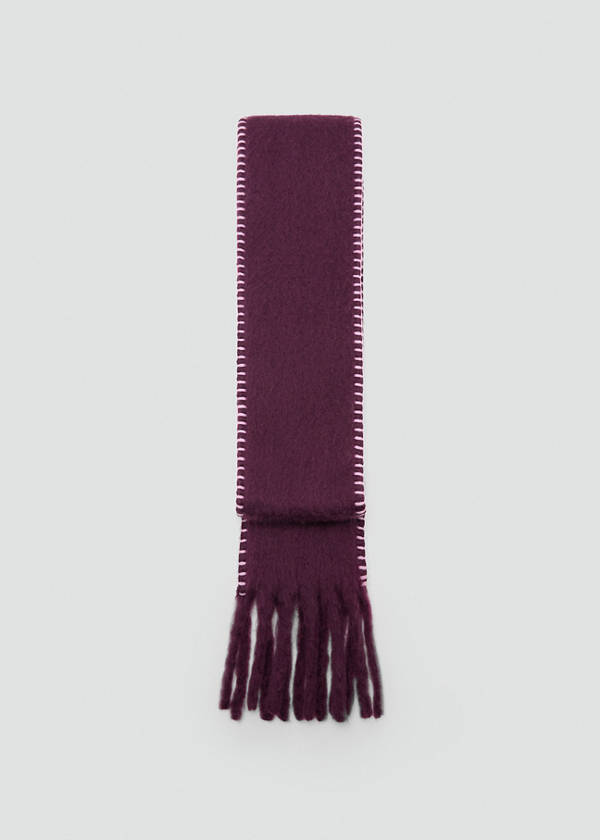 Contrast trim scarf — Purple