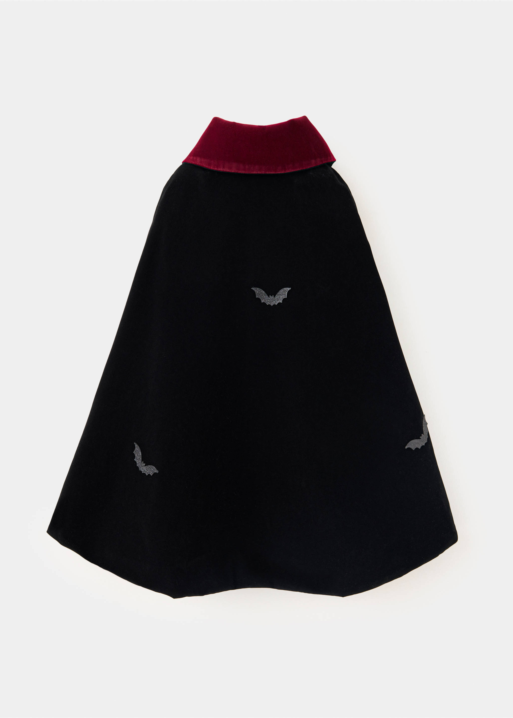Velvet batwing cape - Reverse of the article, Black. Ref: 37097121-00.