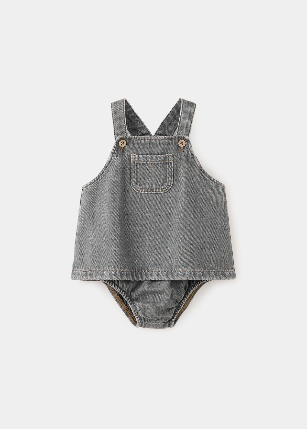 Denim dress and romper — Denim Grey