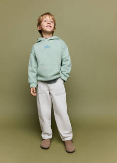Boxy-fit hoodie sweatshirt — Pastel Green 2