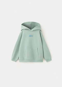 Boxy-fit hoodie sweatshirt — Pastel Green 3