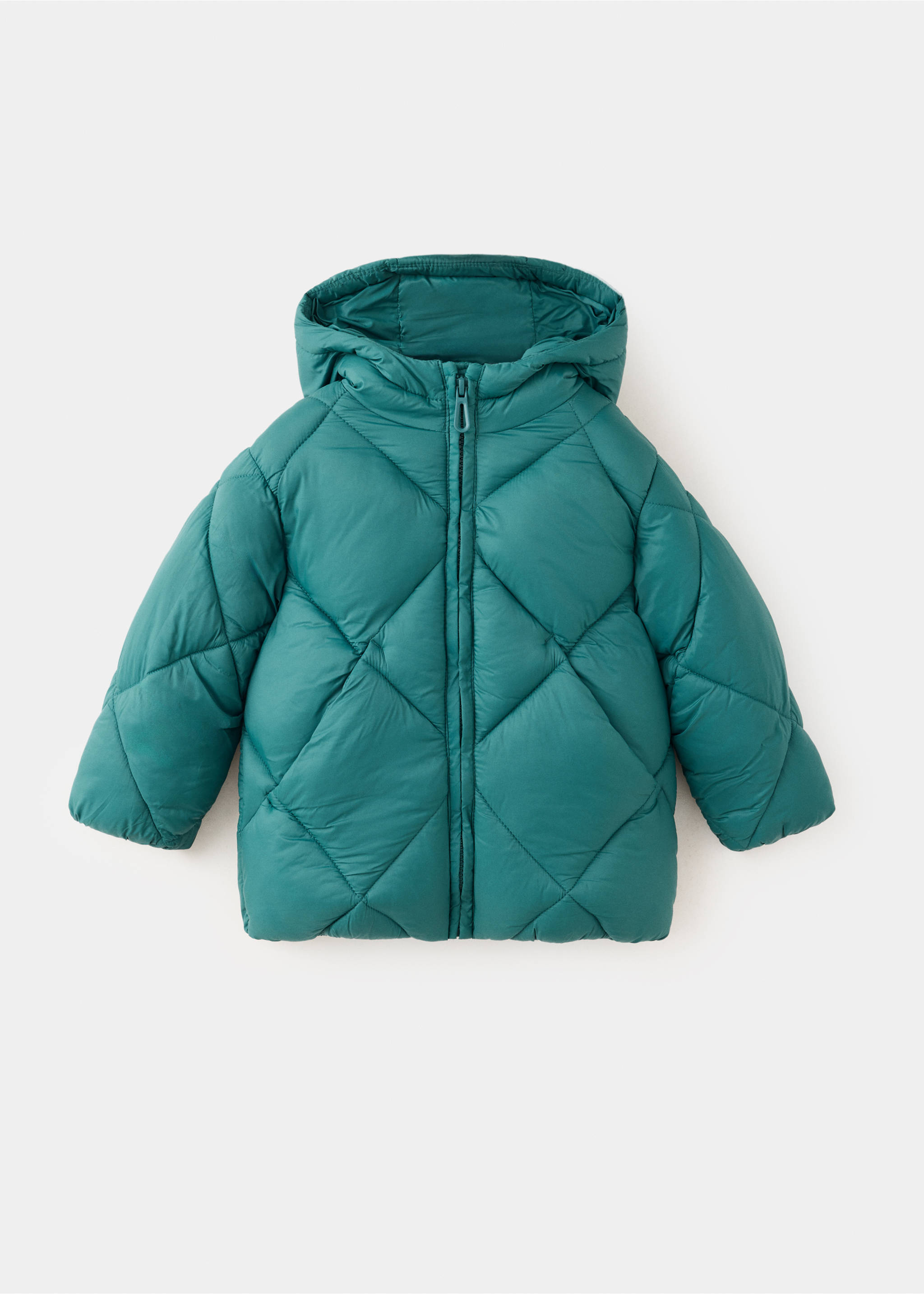 Anorak matelassé à capuche - Article sans modèle, Vert forêt. Ref: 37097129-00.