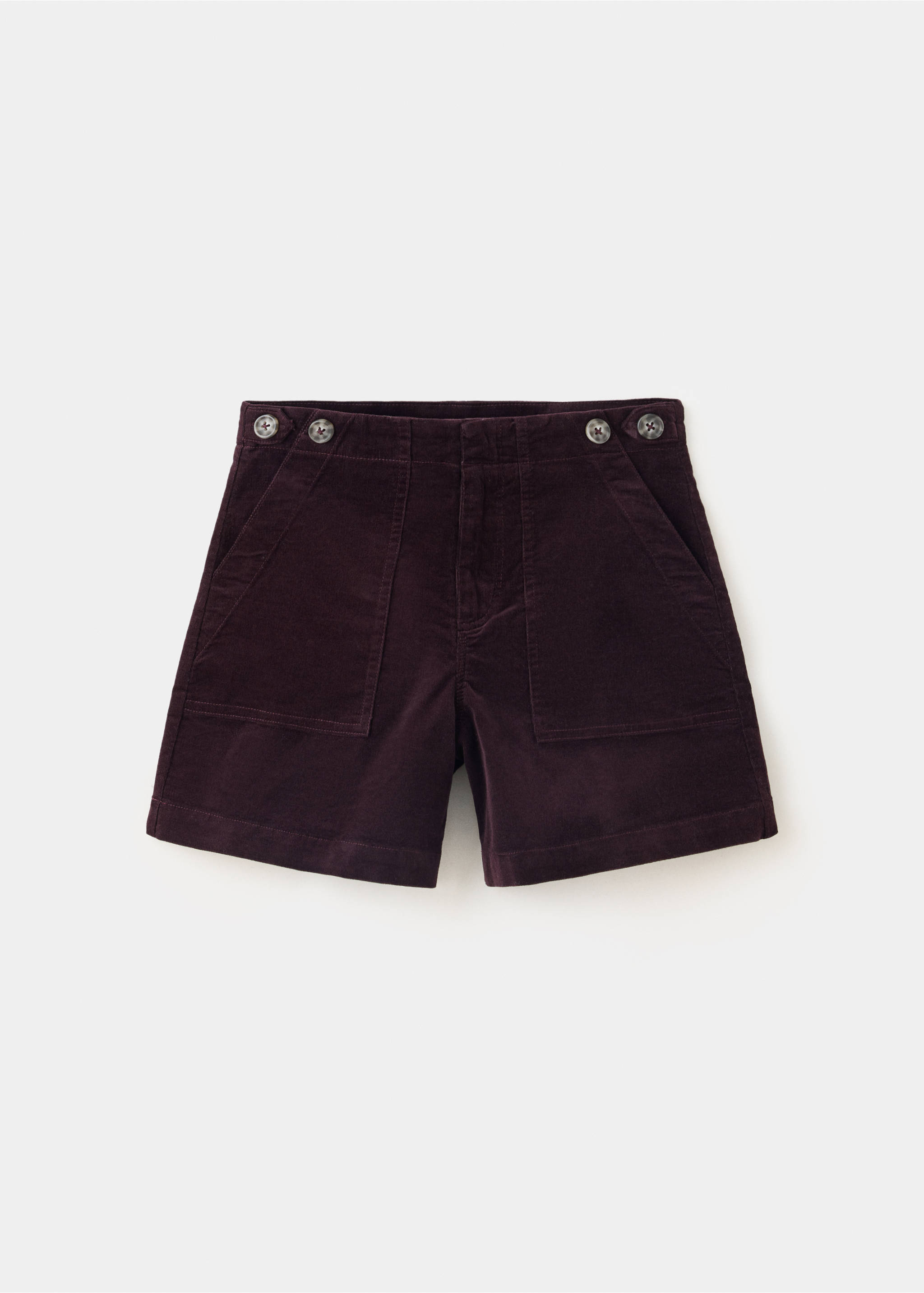 Short en coton détails boutons - Article sans modèle, Violet. Ref: 37097130-00.