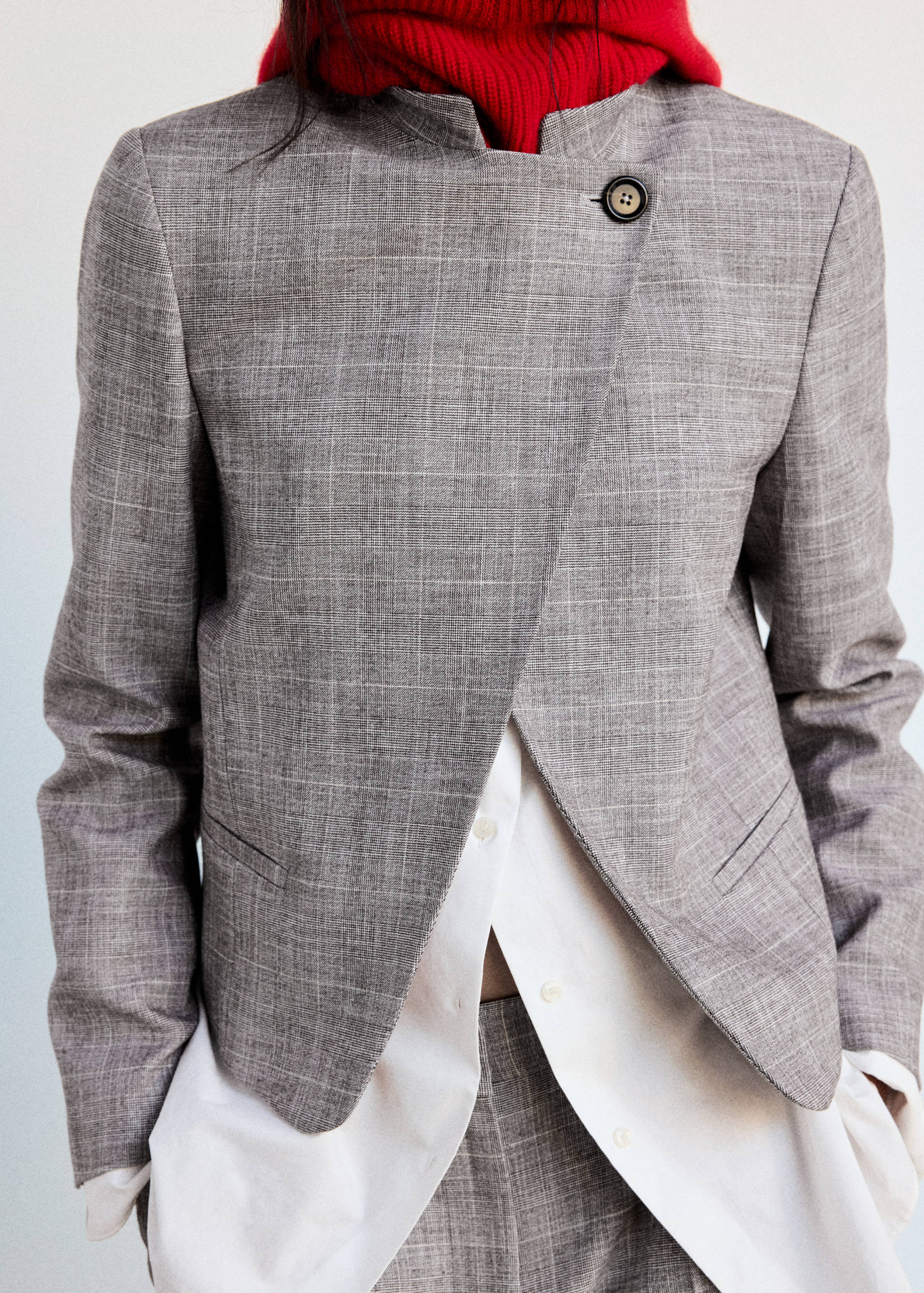 High-neck blazer - Medium plane