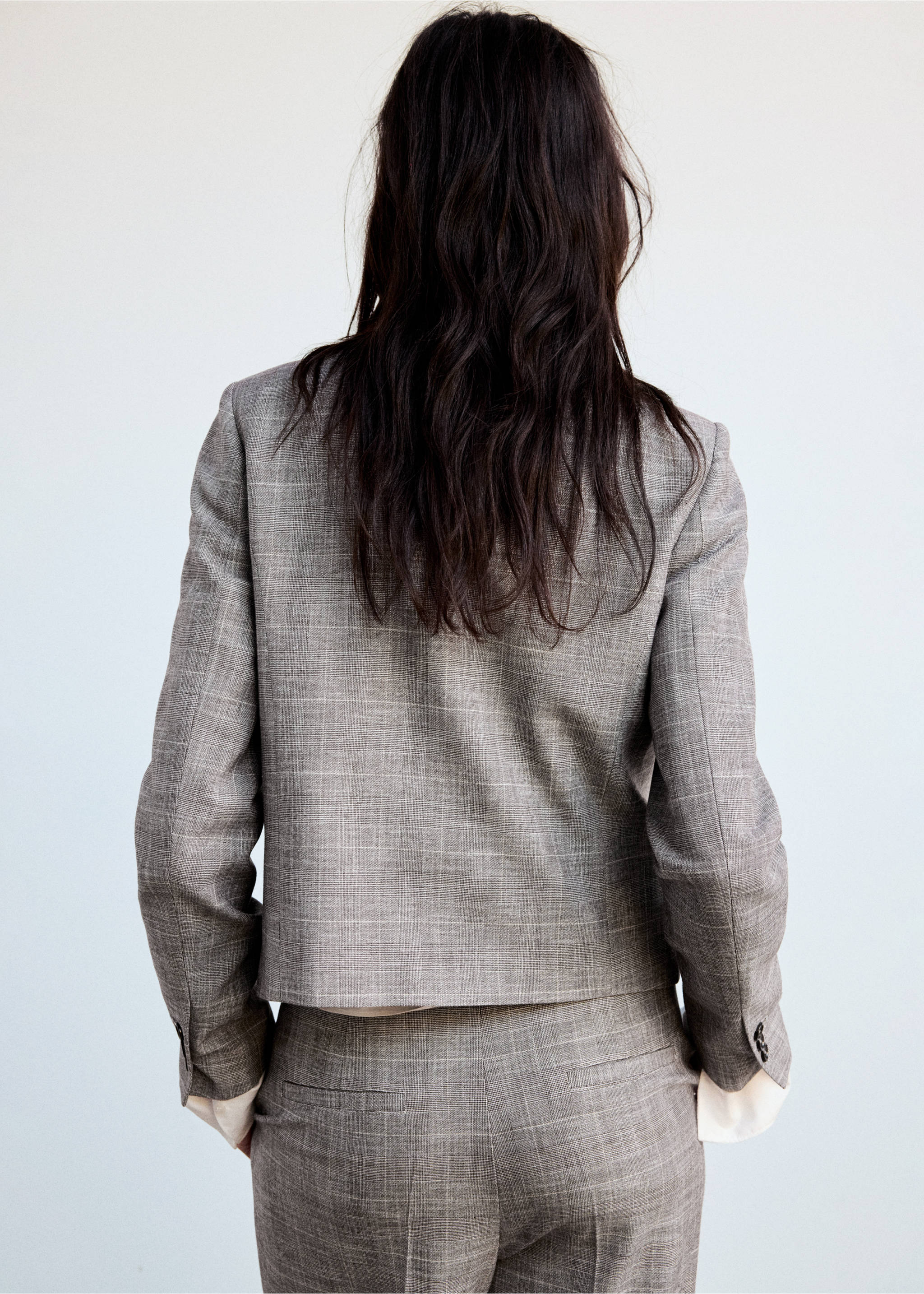 High-neck blazer - Reverse of the article, Brown. Ref: 37097136-00.