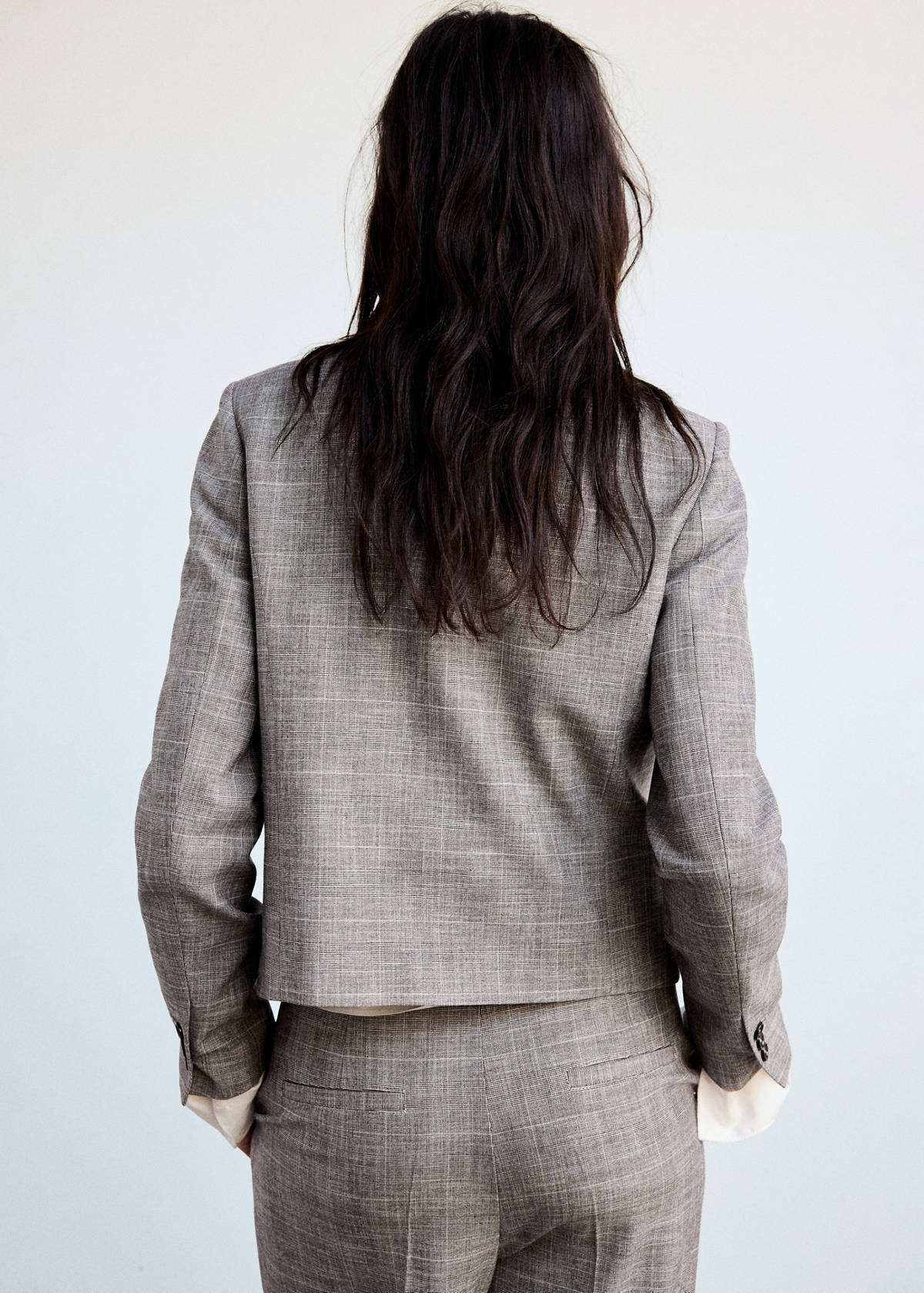 High-neck blazer — Brown