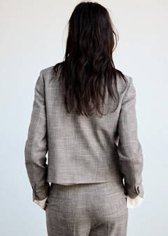 High-neck blazer — Brown 3