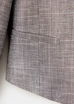 High-neck blazer — Brown 9