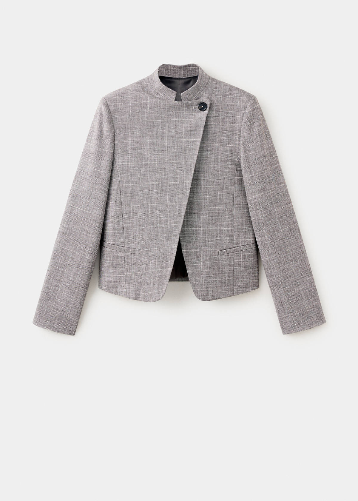 High-neck blazer — Brown