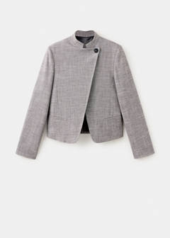 High-neck blazer — Brown 7
