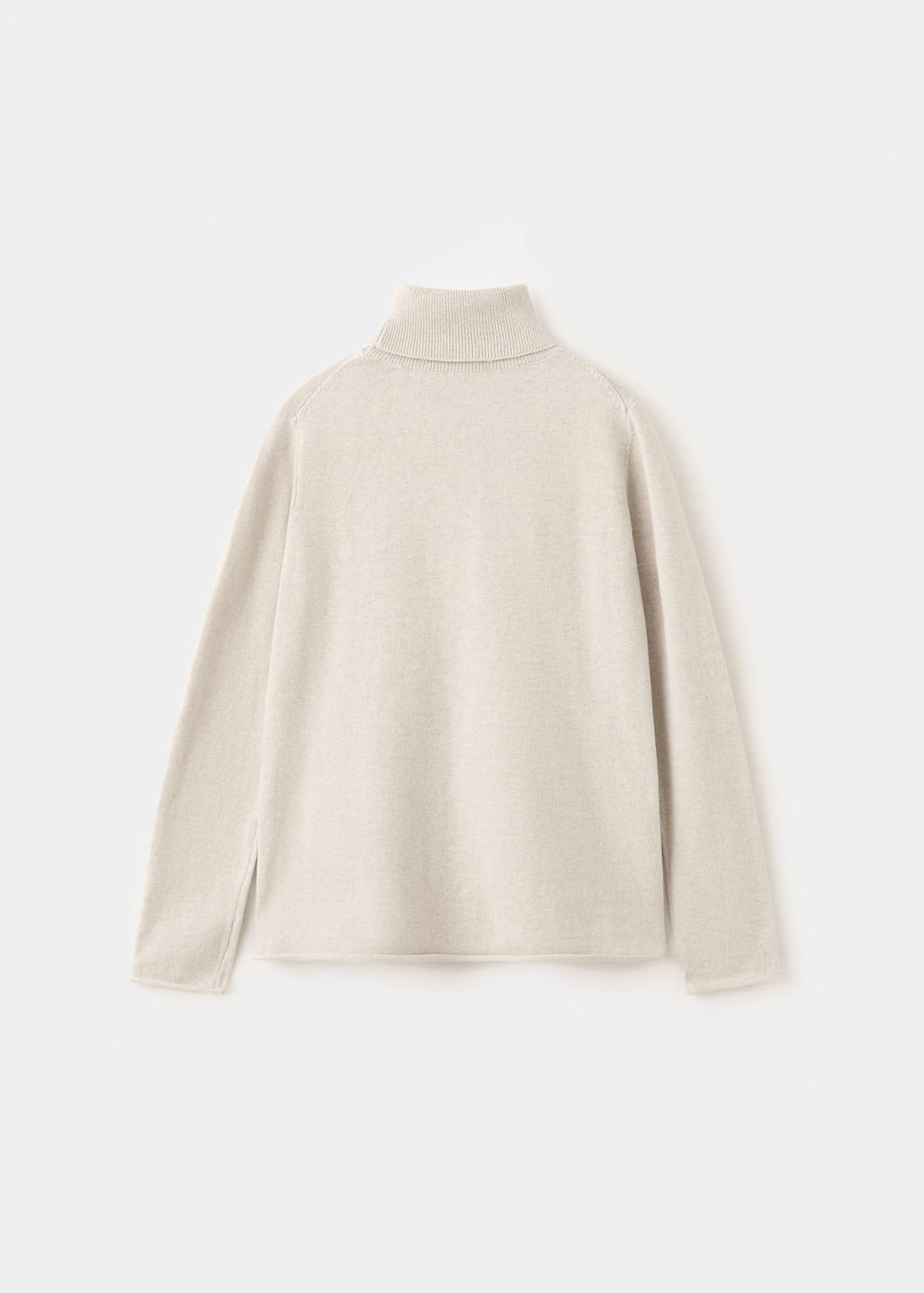 Turtleneck knit sweater — Beige