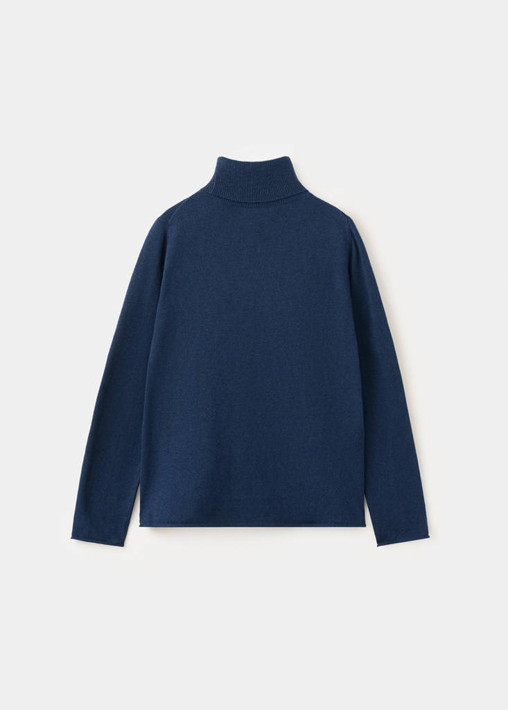 Turtleneck knit sweater — Ink Blue