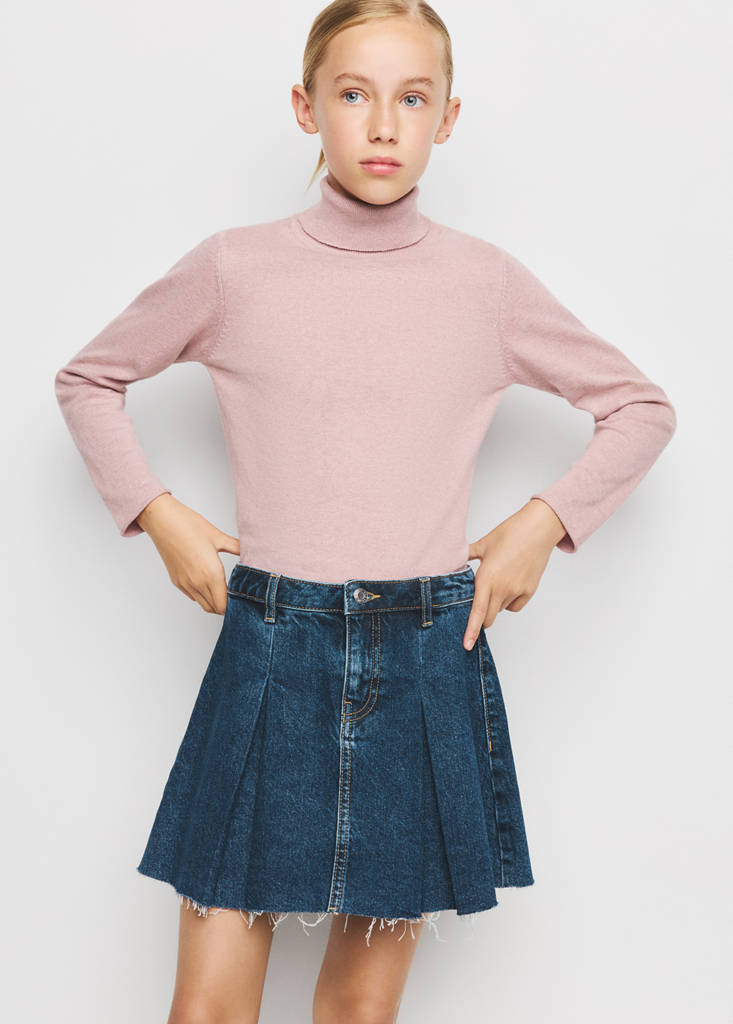 Turtleneck knit sweater — Light Pink