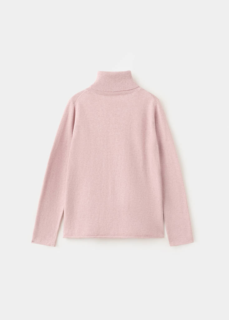 Turtleneck knit sweater — Light Pink