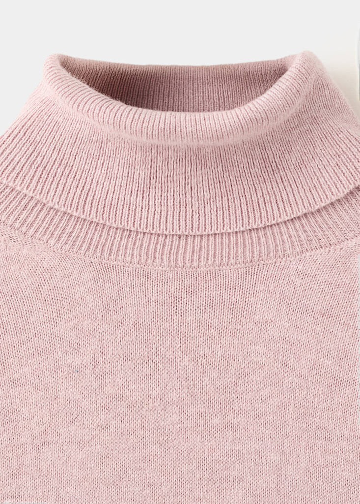 Turtleneck knit sweater — Light Pink