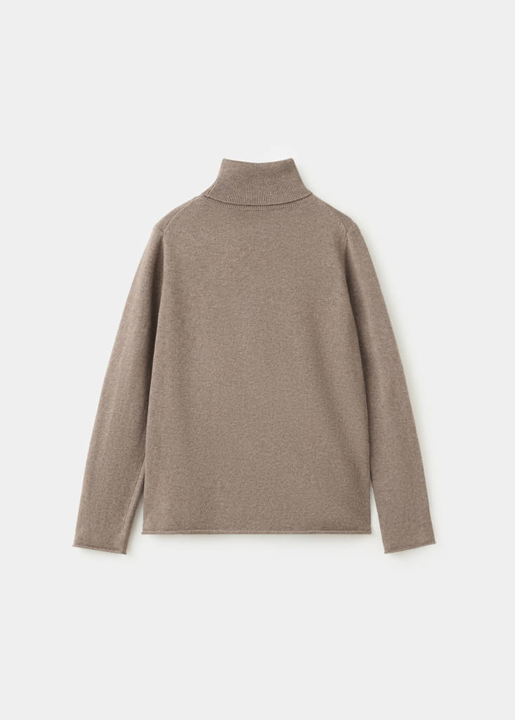 Turtleneck knit sweater — Light/Pastel Brown