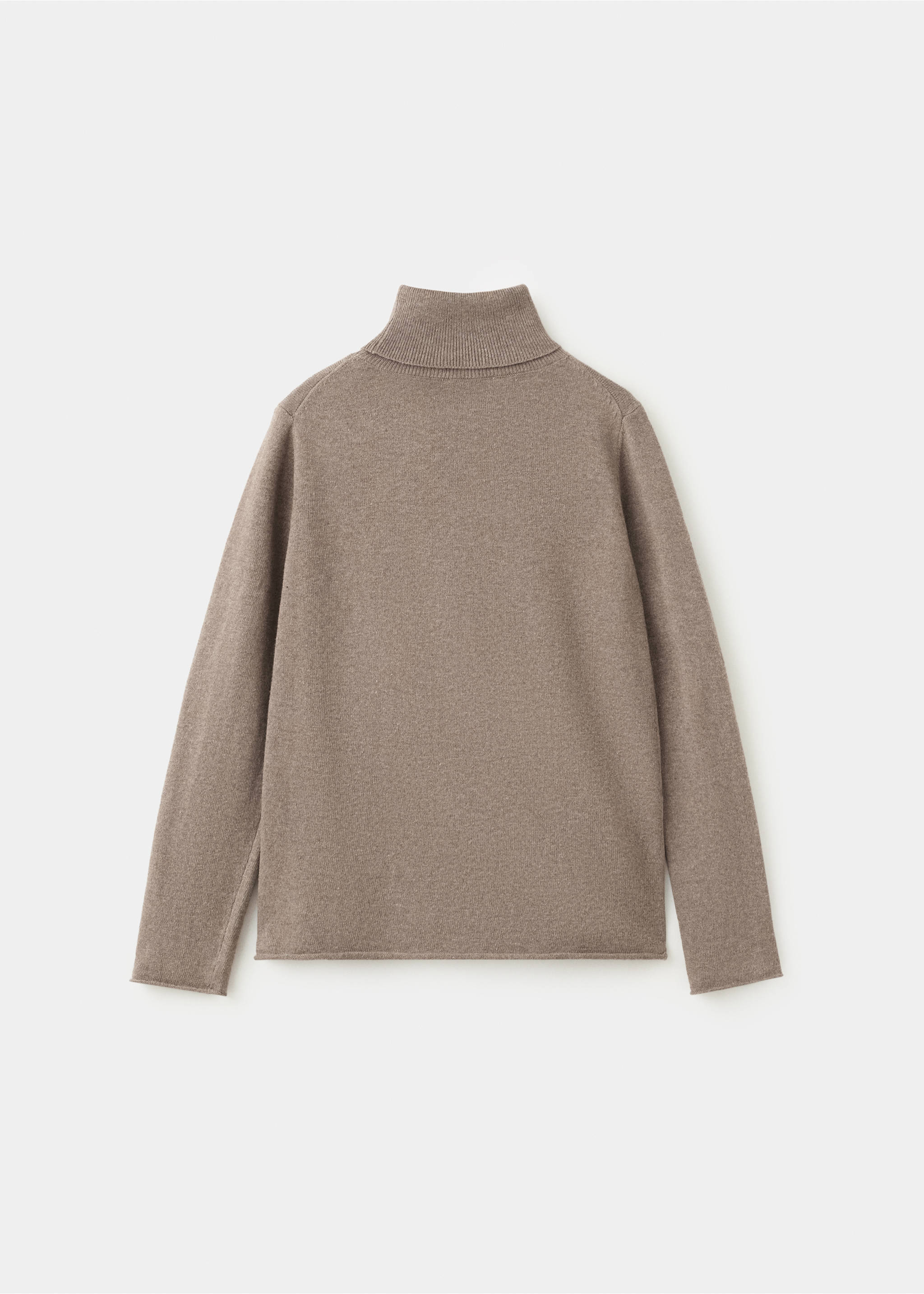 Pull-over maille col montant - Verso de l’article, Marron clair/pastel. Ref: 37097769-00.