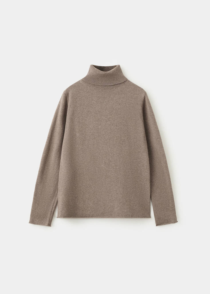 Turtleneck knit sweater — Light/Pastel Brown