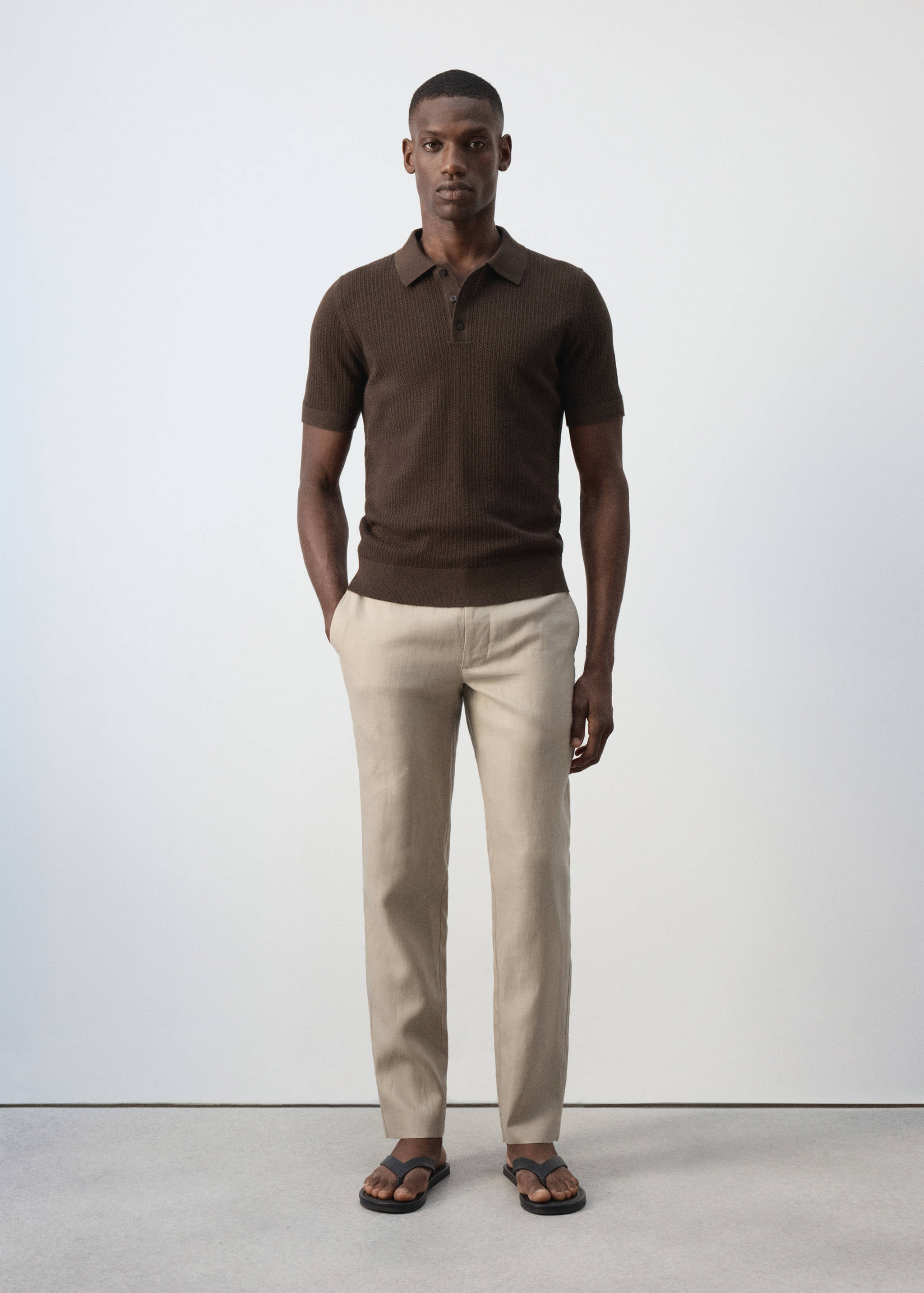 Pantalón 100% lino slim fit - Plano general