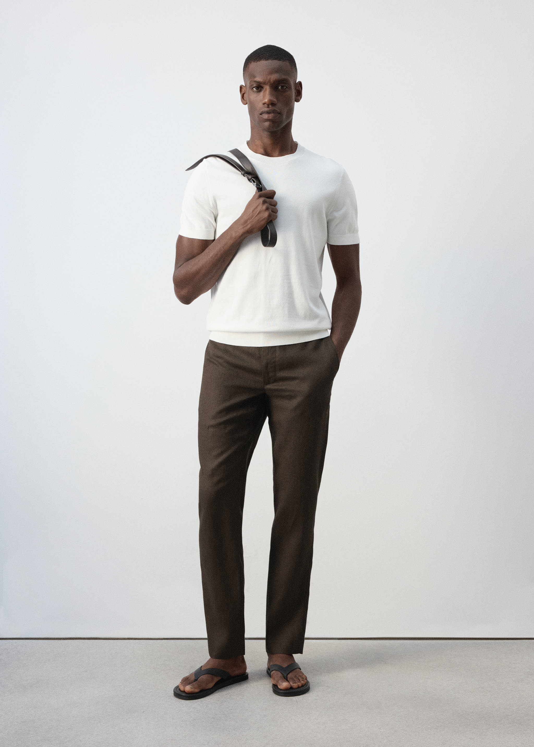 Pantalón 100% lino slim fit - Plano general