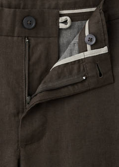 Slim-fit 100% linen trousers — Chocolate 8