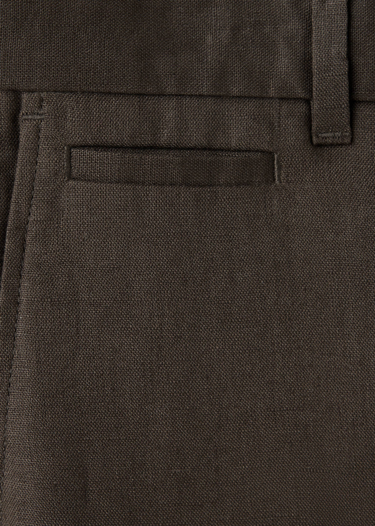 Slim-fit 100% linen trousers — Chocolate