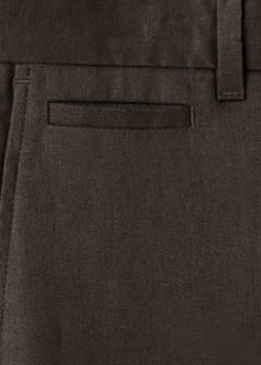 Slim-fit 100% linen trousers — Chocolate 9