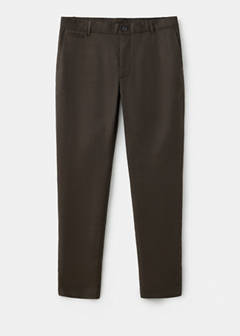 Slim-fit 100% linen trousers — Chocolate 7