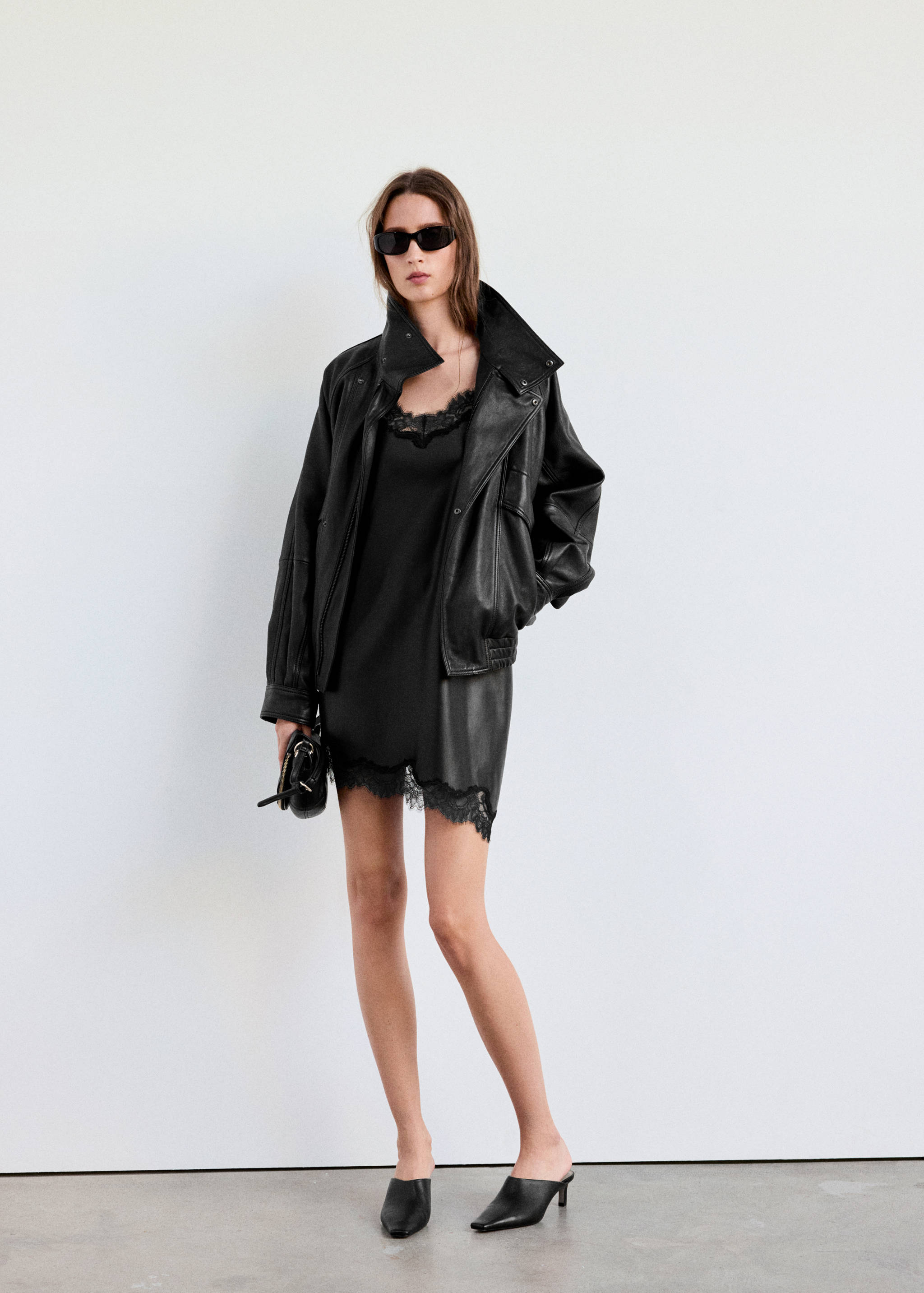 Faux-leather slip dress - General plane