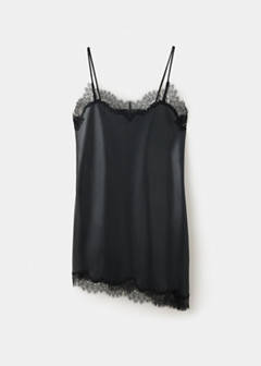 Faux-leather slip dress — Black 5