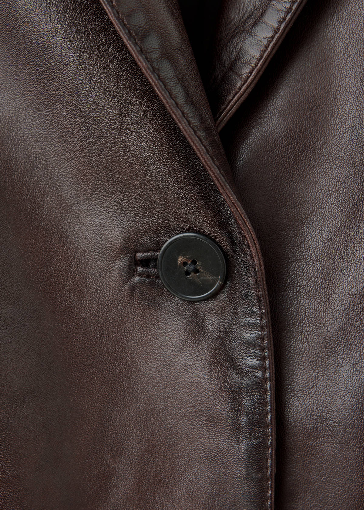 Tumbled leather-effect blazer — Brown