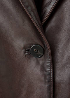 Tumbled leather-effect blazer — Brown 5