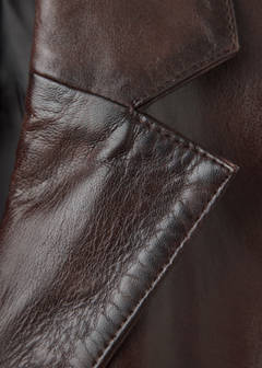 Tumbled leather-effect blazer — Brown 6