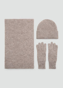 Plain knitted scarf — Medium Brown 4