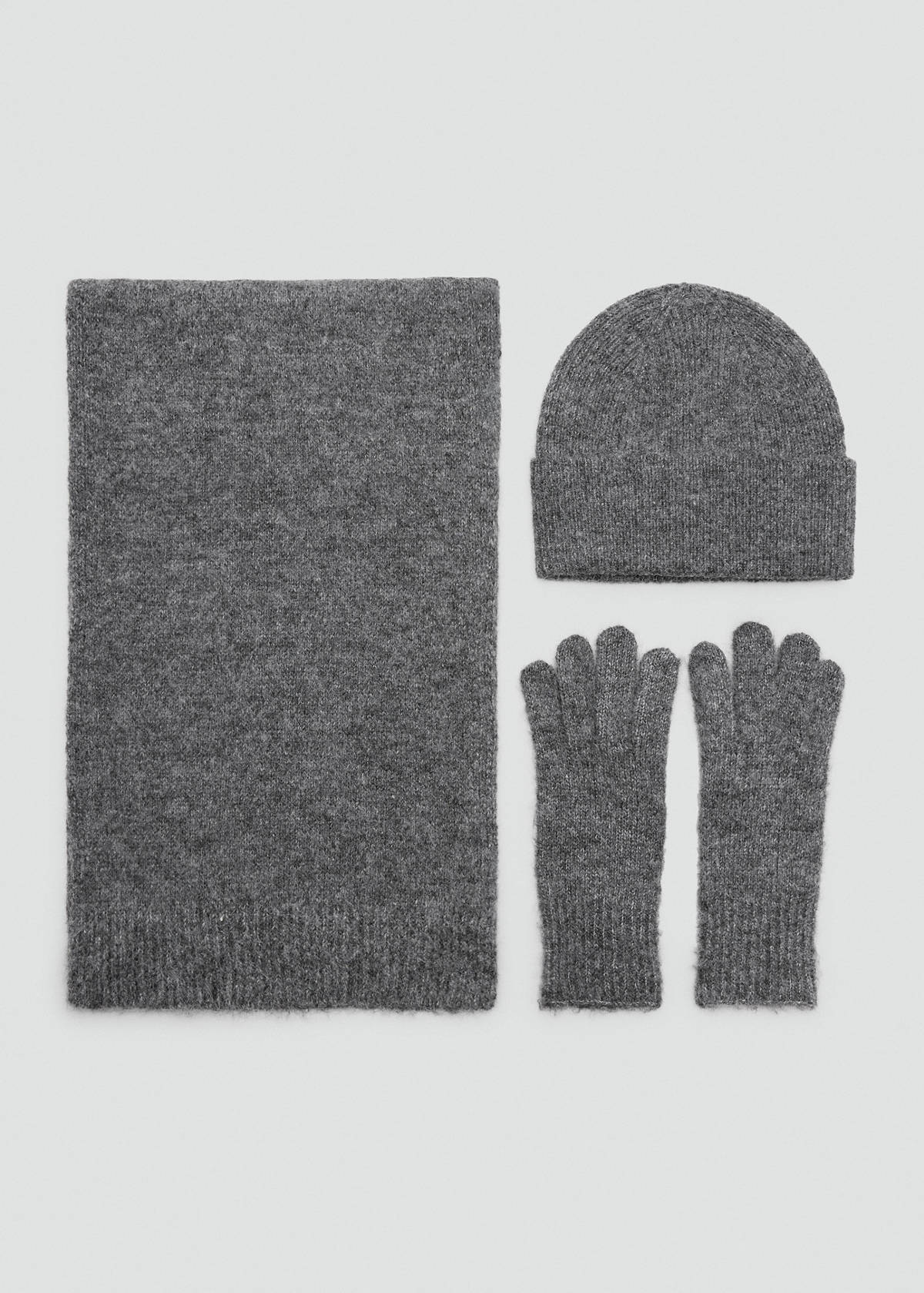 Plain knitted scarf — Charcoal