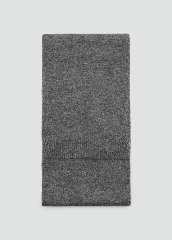 Plain knitted scarf — Charcoal
