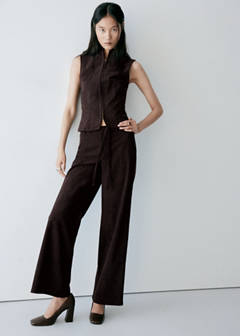 Tailored waistcoat with hook-and-eye fastening — Chocolate 2