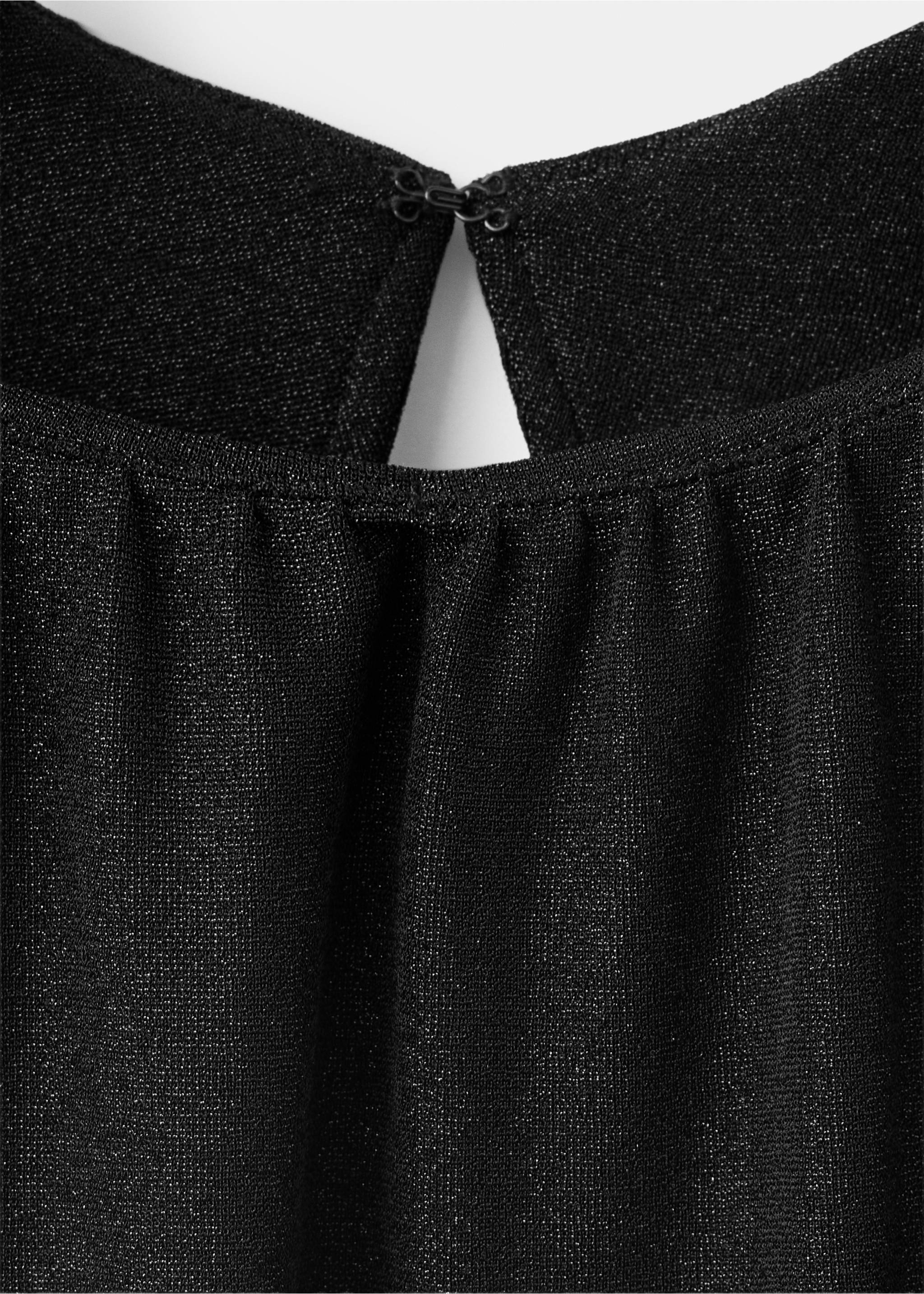 Lurex gathered blouse - Details of the article 8, Black. Ref: 37097778-00.