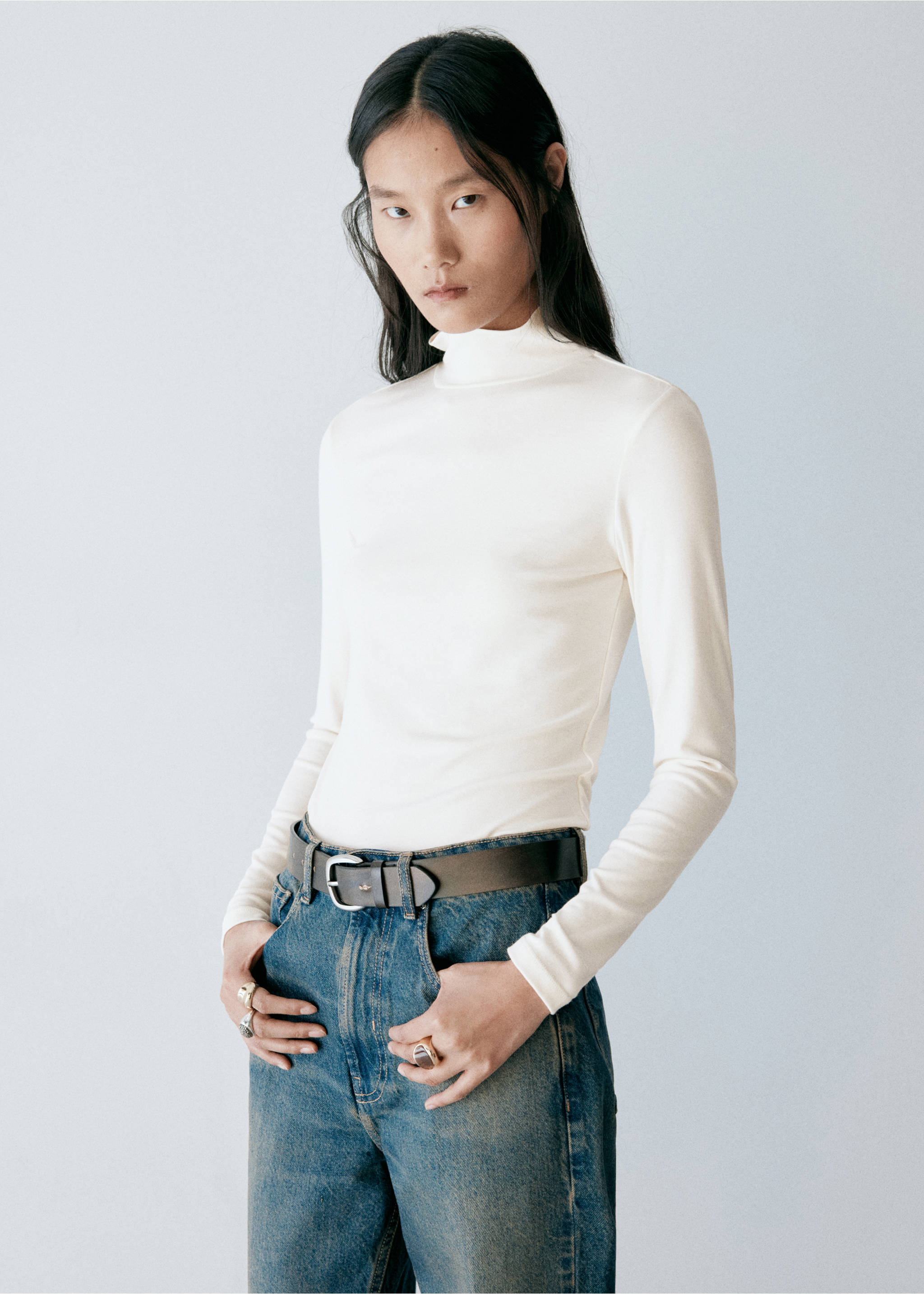 Turtleneck T-shirt - Medium plane, Off White. Ref: 37097782-00.