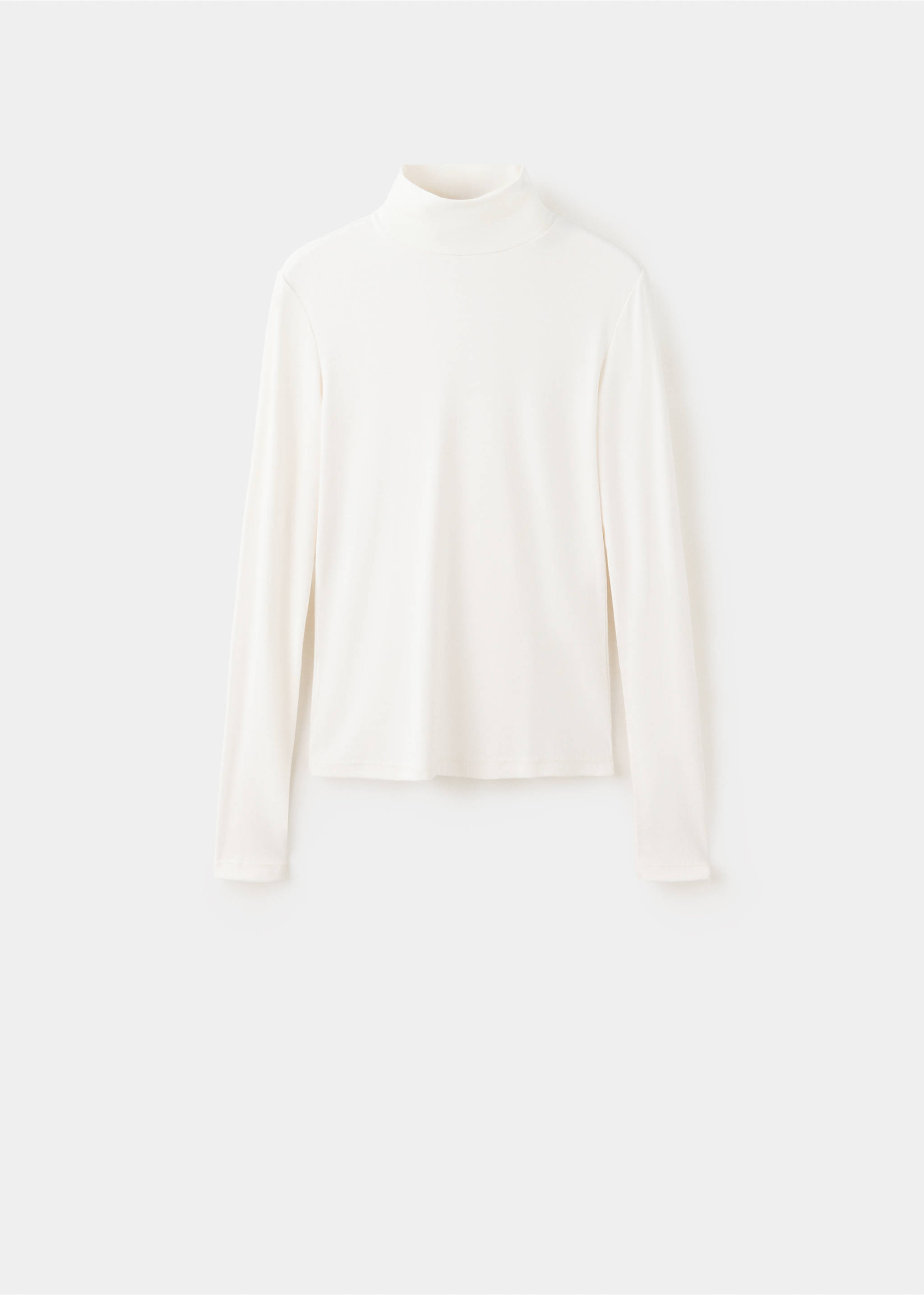 White long-sleeved t-shirt with a high turtleneck collar., Off White. Ref: 37097782-00.