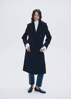 Woollen coat with belt — Black 2
