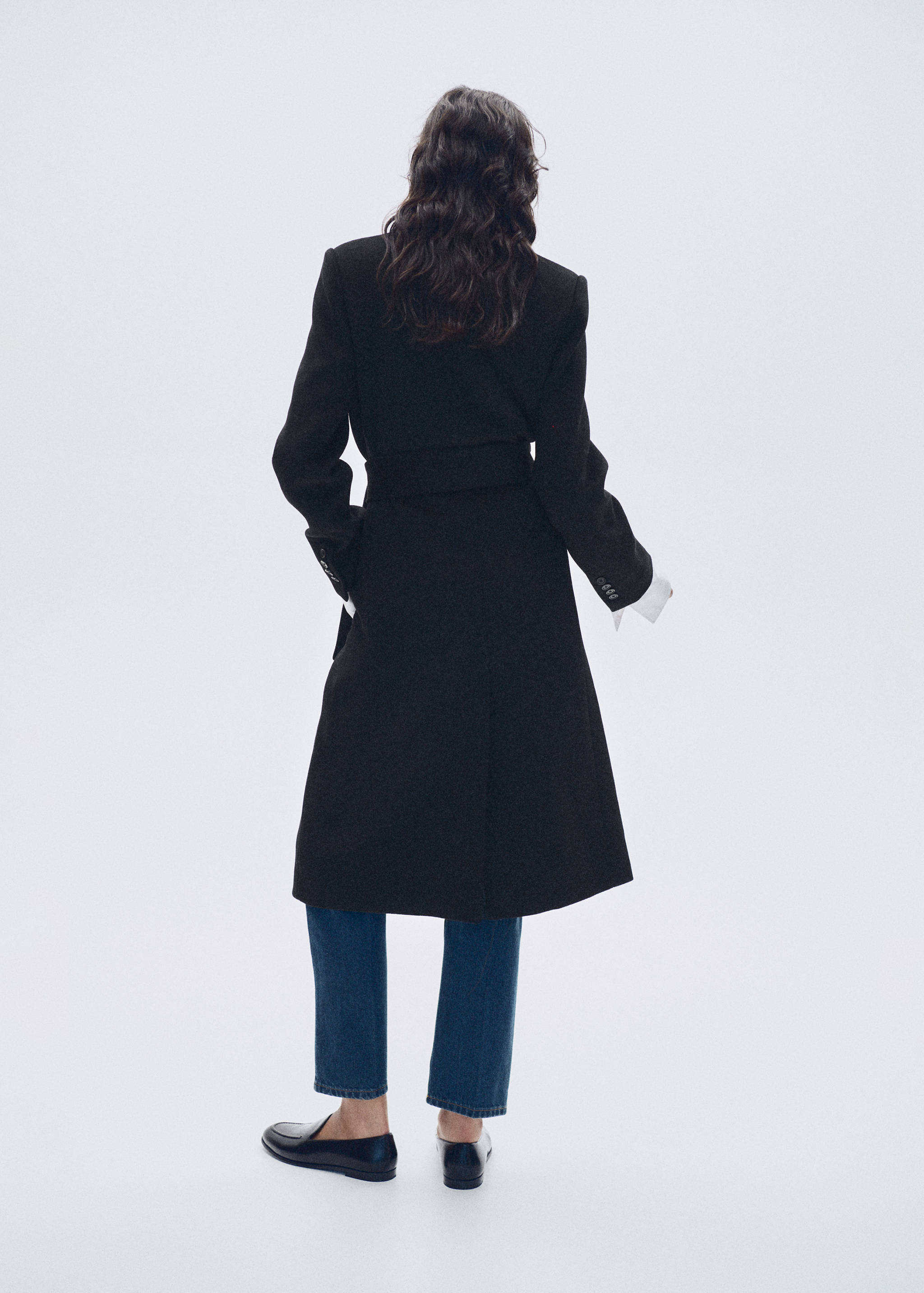 Manteau laine mélangée croisé - Verso de l’article