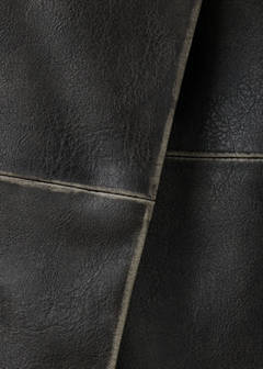 Wrap-over faux leather skirt — Black 7
