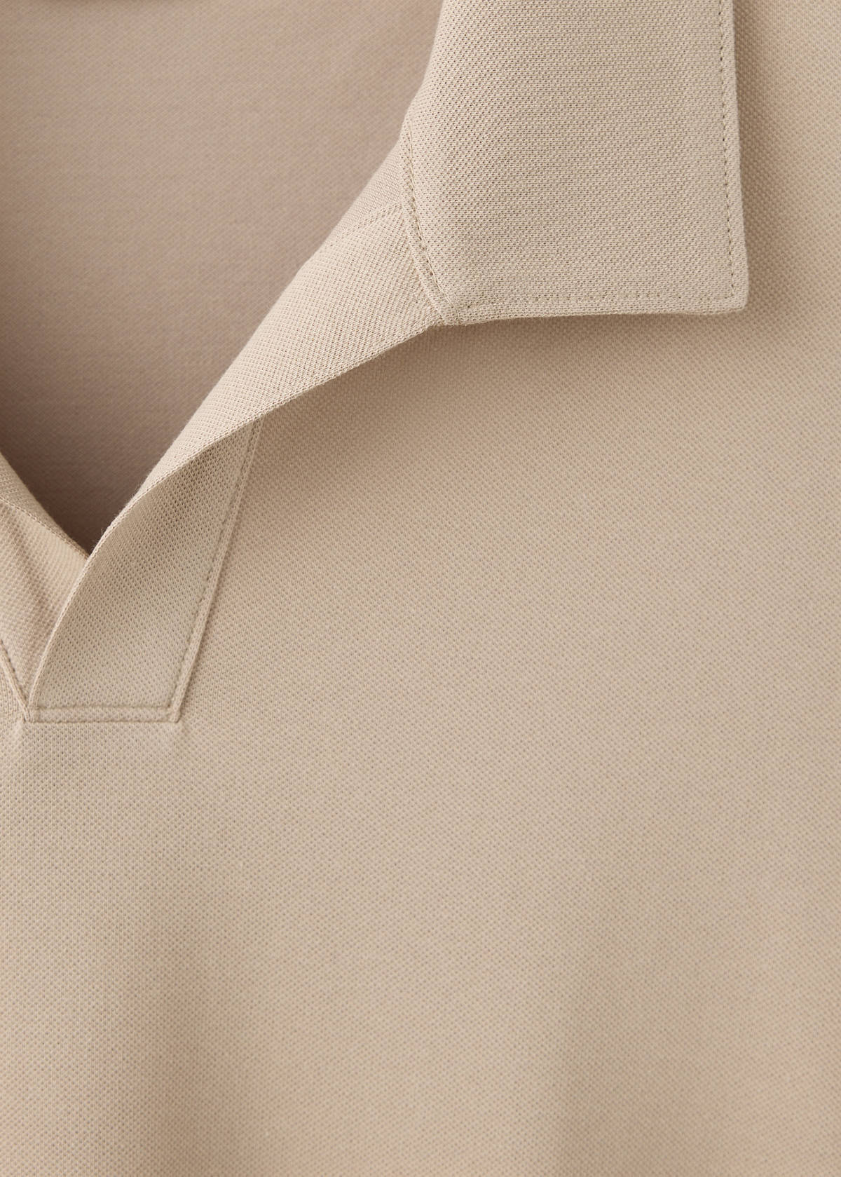 Slim fit cotton blend polo shirt — Sand