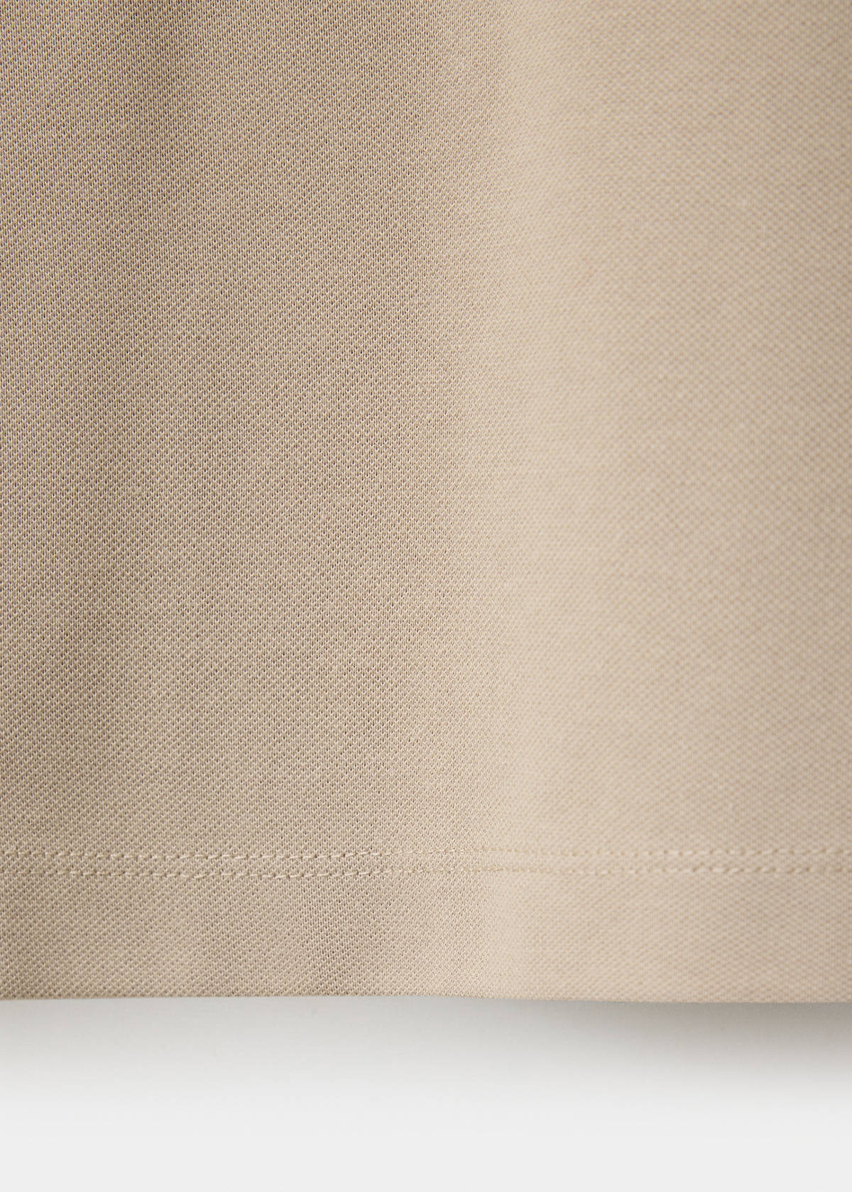 Slim fit cotton blend polo shirt — Sand