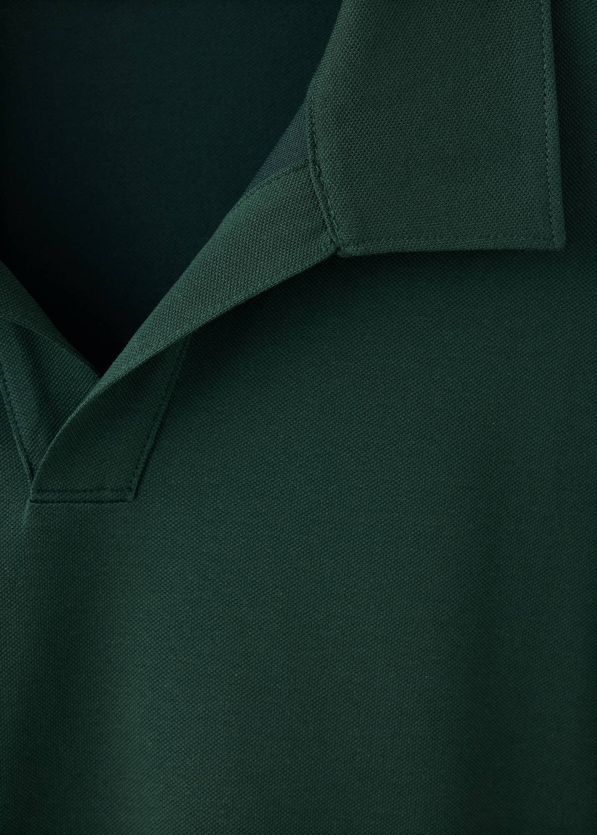 Slim fit cotton blend polo shirt — Dark Green