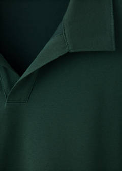 Slim fit cotton blend polo shirt — Dark Green 7