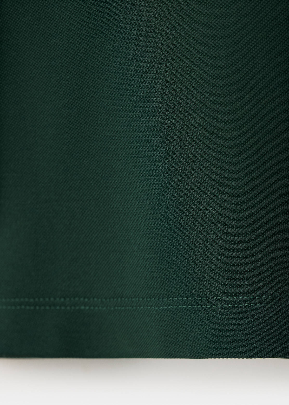 Slim fit cotton blend polo shirt — Dark Green